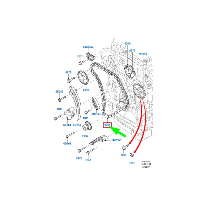 Eksantrık Zıncırı 200 Ps/67 Bakla Çıft Sıra Ford Transıt V347 3.2 Tdcı 06- (Oem No: 7C16 6268 Aa)
