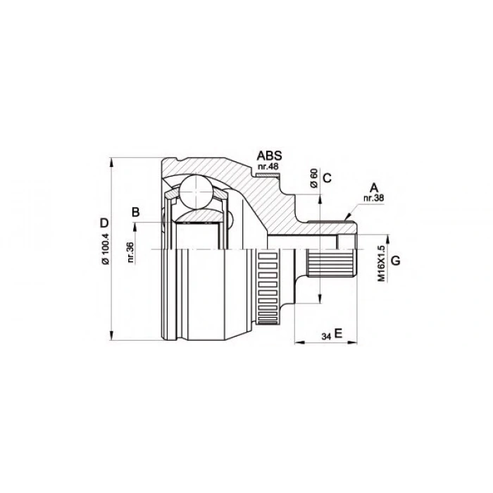 Aks Kafası Dış Vw Sharan-Galaxy Afn-Avg-Auy 1,9 Tdı 97- (Oem No: 7M0498099A)