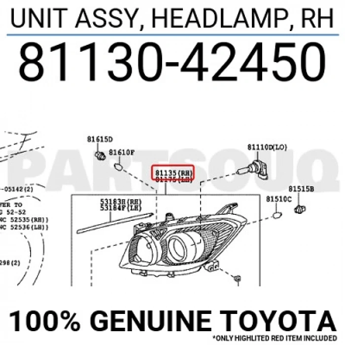 Far Rav408-09 Motorlu Sağ (Oem No: 81130-42450)