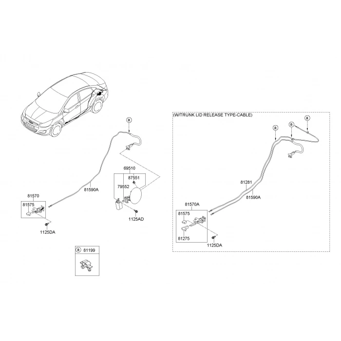 Tel Depo Kapak Accent 95-00 (Oem No: 81590-22002)
