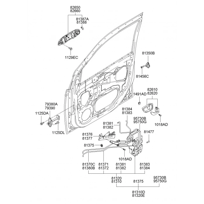 Kapı Kolu Getz 06-11 Ön Dış Sol (Oem No: 82650-1C060)
