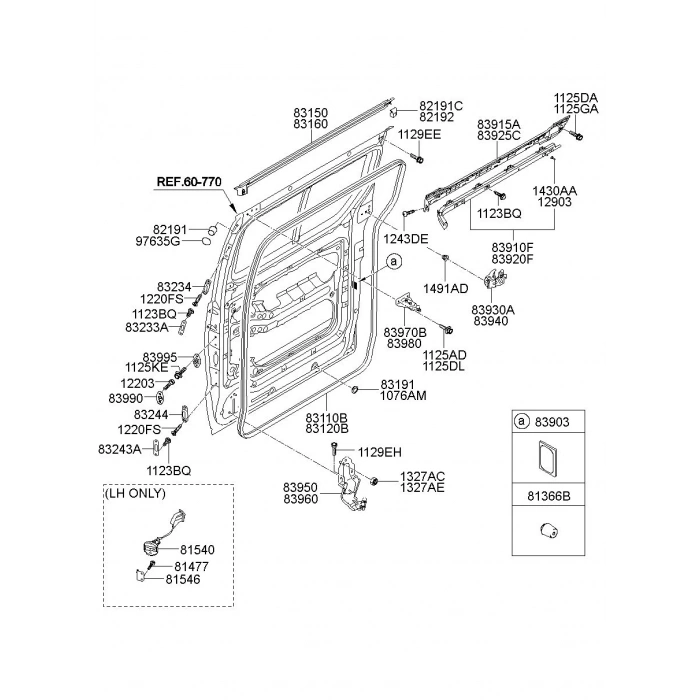 Kapı Çevre Fitili H1 08-11 Orta Sol (Oem No: 83110-4H000)