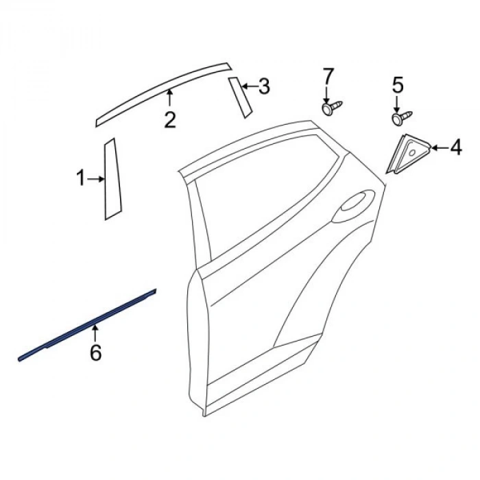 Cam Sıyırıcı Elantra 11-13 Arka Kapı Dış Sol (Oem No: 83210-3X000)