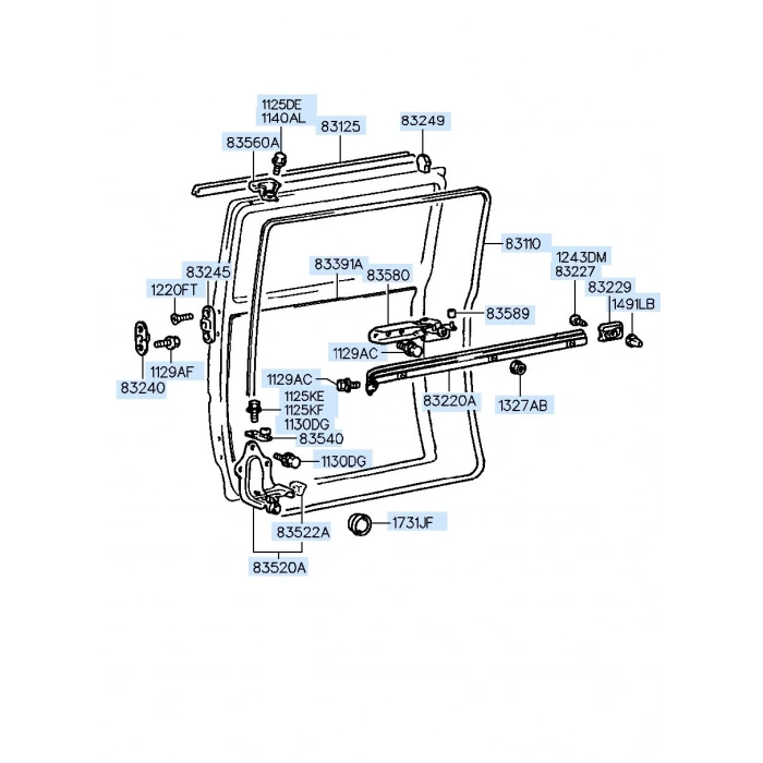 Burç Orta Kapı Ray H100 Orta Kapı Ray Burcu / L- 300 / Besta (Yerli) (Oem No: 83589-43000)