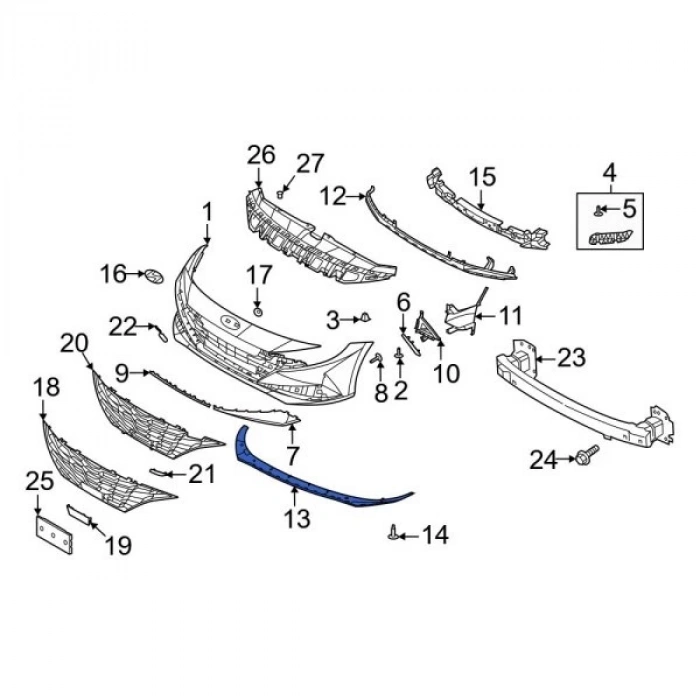 Tampon Alt Koruyucu Karlık Elantra 21Sonrası Ön (Oem No: 86591-Aa000)