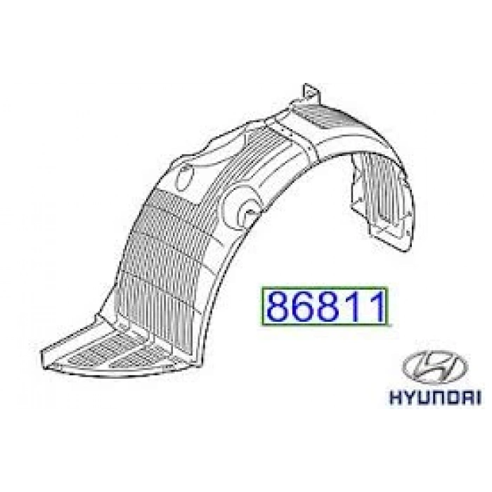 Çamurluk Davlumbazı Ön Sol Kore I10 Benzın-Dızel 2016-2019 (Oem No: 86811B9500)