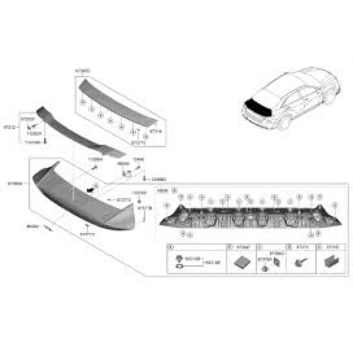 Bagaj Kapak Üst Elantra 21Sonrası (Kaplama Ön) (Oem No: 87390-Aa000)