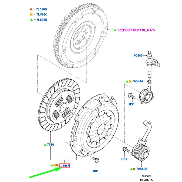 Debrıyaj Setı 140Ps Ö.Çeker Ford Transıt V-347 2.2 Tdcı 06- (Oem No: 8C11 7540 Cb)