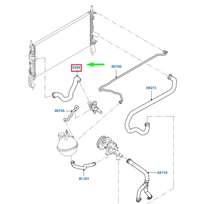 Yedek Su Depo Hortumu Ford Transıt V-347 Bm 06- (Oem No: 8C16 8C351 Ac)
