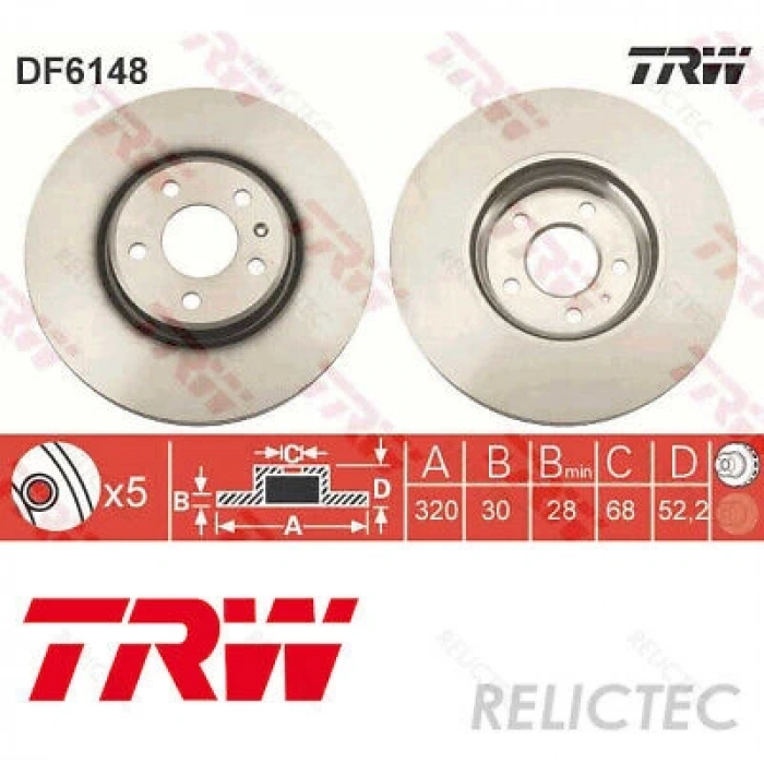 Fren Diski Q5 08-17 / A5 07-17 / A6 10-18 / A4 09-164×4 Ön Havalı 320-5 (Delikli Performans Tip) (Oem No: 8R0615301E)