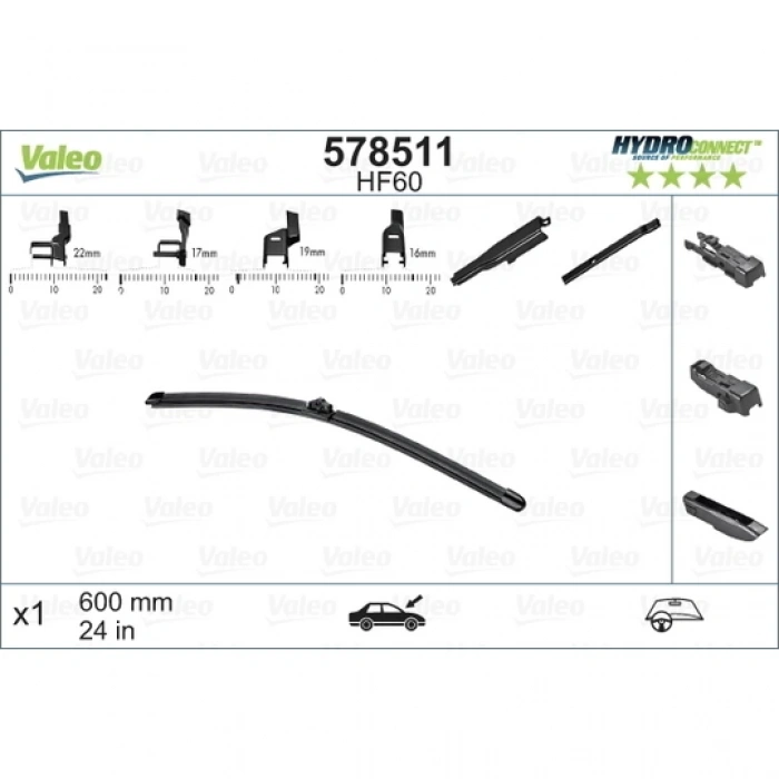 Sılecek Süpürgesı Ön Takım 600 / 550 Mm Vw A4-A5-Q3-Q5-Macan Bm 08- (Oem No: 8R1955425B)