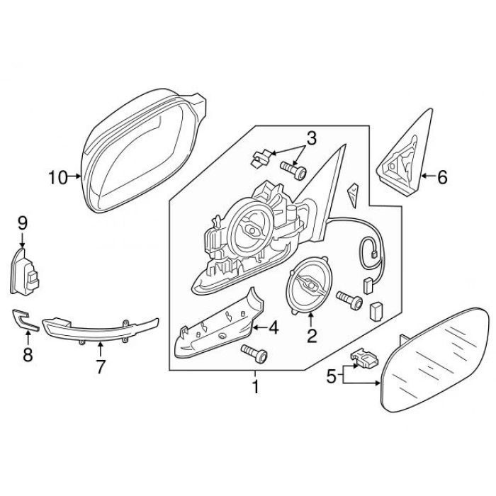 Audı Q3 Elektrikli Katlanır Ayna 13/18 Astarlı Sinyalli Kör Noktalı 8 Fiş Sol 8U1857409Gsp9 (Oem No: 8U1857409Gsp9)