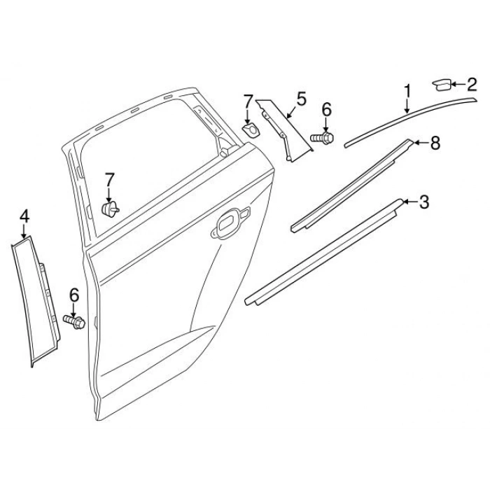 Cam Çıtası Arka Sağ Krom Vw A3 Bm 13- (Oem No: 8V5853764C2Zz)
