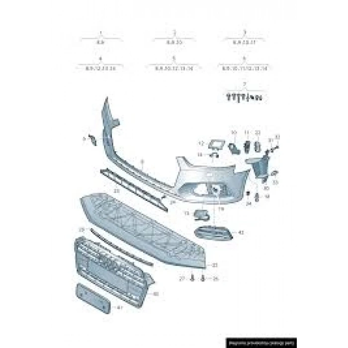 Tampon A5 17Sonrası Ön (Park Sensörlü Far Yıkamalı) (Oem No: 8W6807065Dgru)