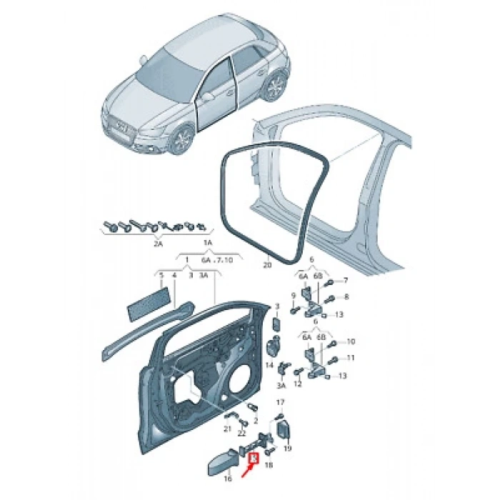 Kapı Gergısı Ön Sag-Sol Vw A1 Bm 10- (Oem No: 8X4837249B)