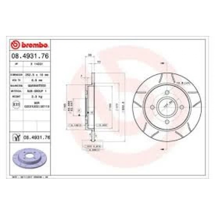 Fren Diski Fıesta V-Vı  05-17 / Focus Sw 98-04 / Scorpıo I-Iı  85-98  /Sıerra  82-93 Arka Düz 253 (Oem No: 95Gx2A315Ea)