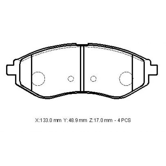 Chevrolet Aveo- Sd- 07/12; Ön Fren Balatası (Disk) (133X48,9X17) (Bramax) (Oem No: 96534653)
