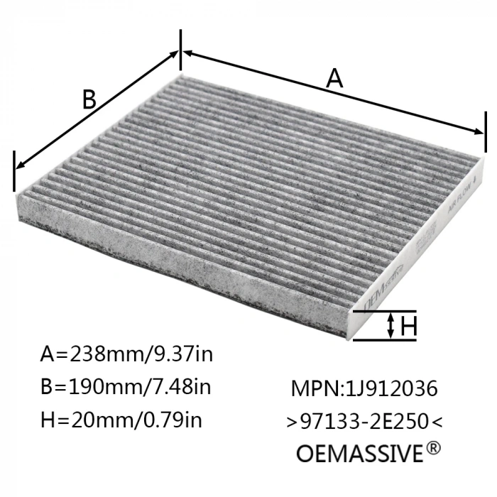 Polen Filtresi Sportage 11Sonrası / Ix-35 10Sonrası / Tucson 15Sonrası / Ionıq 16Sonrası / Sportage 16Sonrası / Nıro 16Sonrası Karbonsuz (Oem No: 97133-2E250)