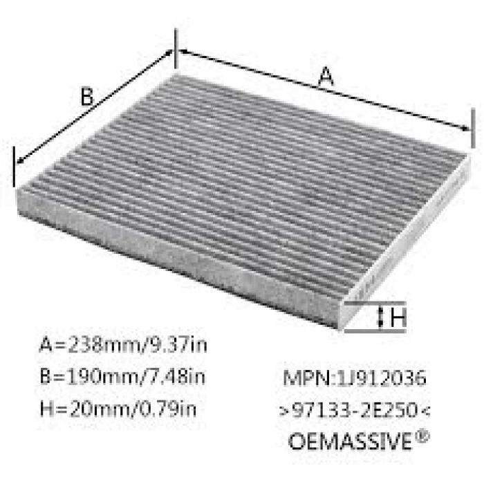 Polen Filtresi Sportage 11Sonrası / Ix-35 10Sonrası / Tucson 15Sonrası / Ionıq 16Sonrası / Sportage 16Sonrası / Nıro 16Sonrası (Oem No: 97133-2E260)