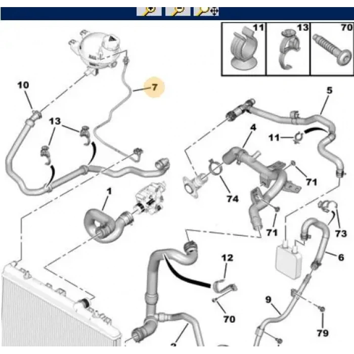 Yedek Su Depo Hortum Psa 301 / C Elysee B.M 2012- (Oem No: 9810174880)
