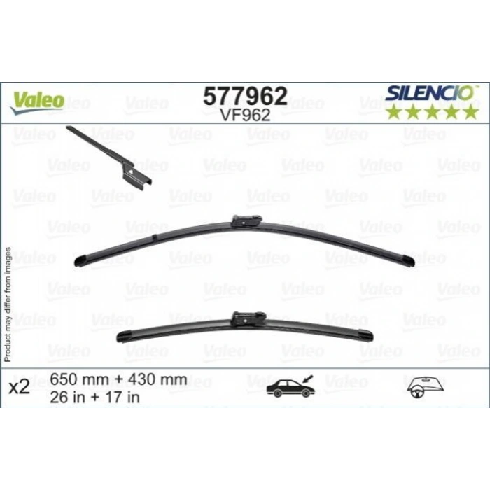Sılecek Süpürgesı Vf962 (X2) (650+430 Mm) Psa 508 Iı B.M 2018- (Oem No: 9823609180 / 9823609780)