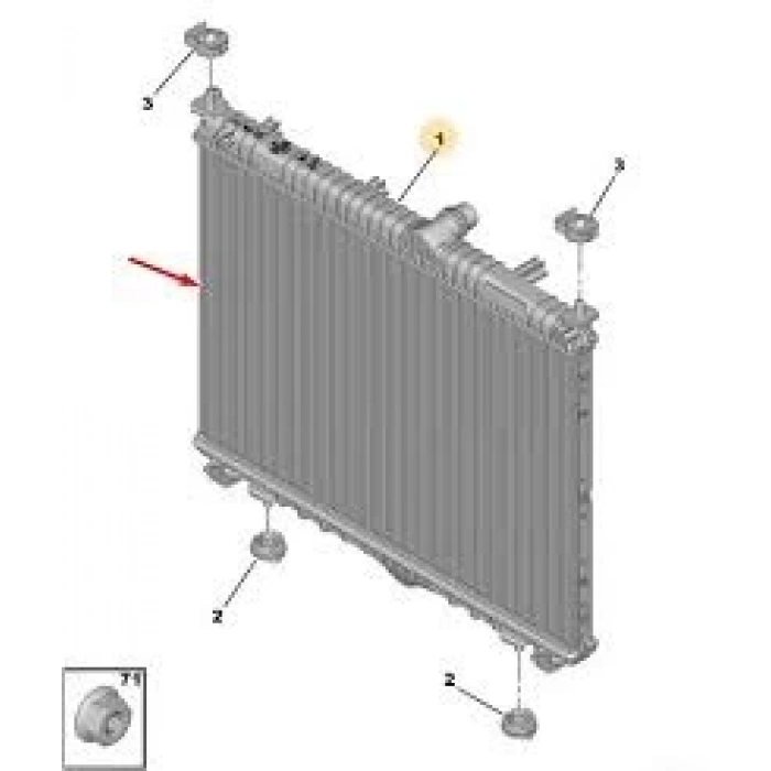 Radyatör Su C4 / 208 / 2008/ Corsa F F12Xht-F12Xel-D15Dt(Dizel) / Mokka E (Elektronik Motor) Brazıng (Oem No: 9827174680)