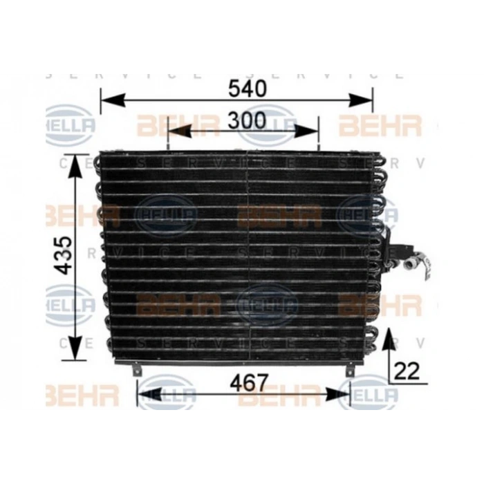 Klima  Radyatörü Mercedes W124 M103-Om601-605 90-95 (Oem No: A1248301670)