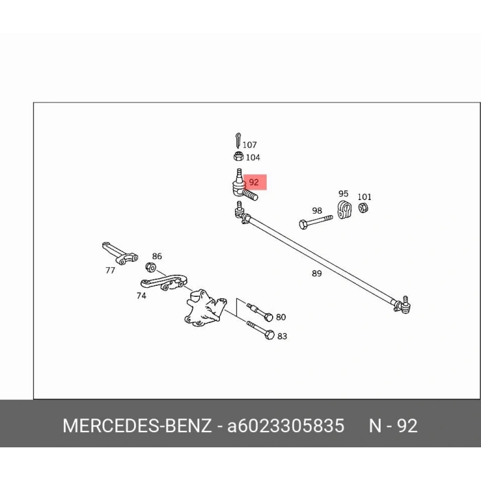 Rot Bası Ön Mercedes Mb.207,208,209,210,307,310.D Om.601-616 88-94 (Oem No: A6023305835)
