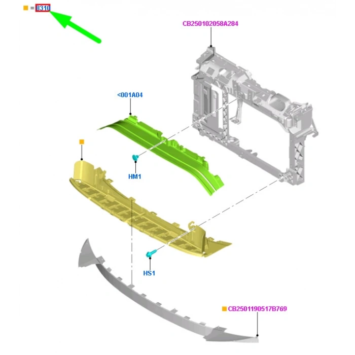 Radyatör Hava Deflektörü Ford B Max Bm 13- (Oem No: Av11 17859 Ad)