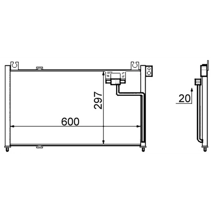 Klima  Radyatörü 608X268X16 Japon 323 (Ba) 1.5:1.8 95-98 (Oem No: B02H-61-480D)