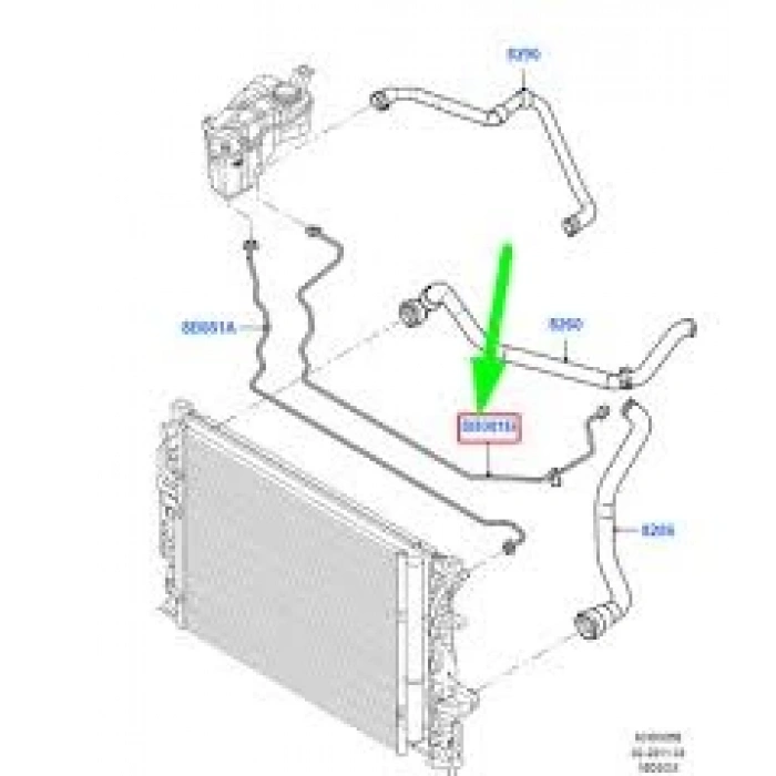 Radyatör Yedek Su Depo Hortumu Ford Mondeo 1.6 Tdcı 11- (Oem No: Bg91 8K012 Db)