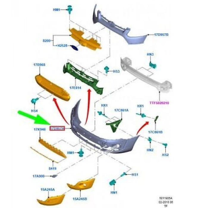 Panjur Ön Trend Ford Transıt V-362 Bm 12- (Oem No: Bk21 8200 Ab5Cnd)
