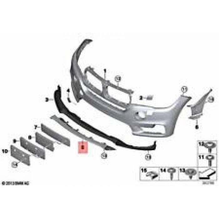 Tampon Kaplama Ön Alt Bmw X5 F15 Bm 14-18 (Oem No: Bmw 51127379419)