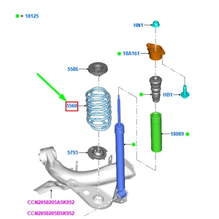 Helezon Yayı Arka Ford Fıesta Bm 13- (Oem No: C1Bc 5560 Abb)