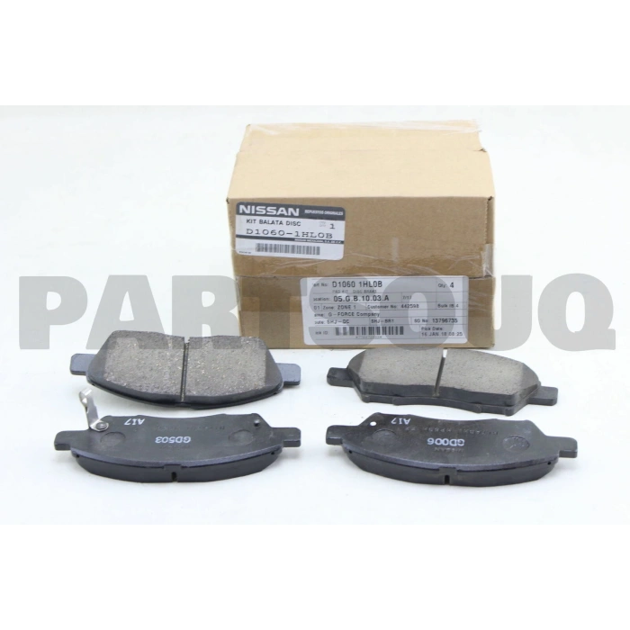 Fren Balata Mıcra 10Sonrası / Note 13Sonrası (Yay Delikli) Ön (Oem No: D10601Hl0B)