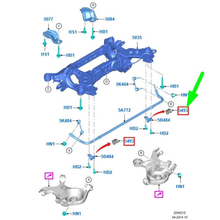 Vıraj Demır Lastıgı Arka (21.5Mm) Ford Mondeo Bm 14- (Oem No: Dg9C 4A037 Bng)