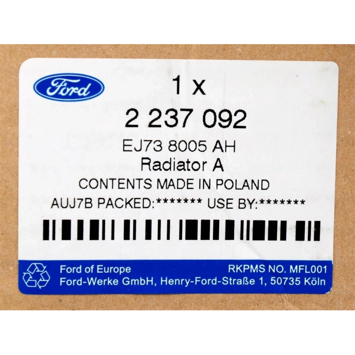 Su Radyatörü Ej73 & Ah Ford Focus/C Max/Kuga Bm 15- (Oem No: Ej73 8005 Ca)