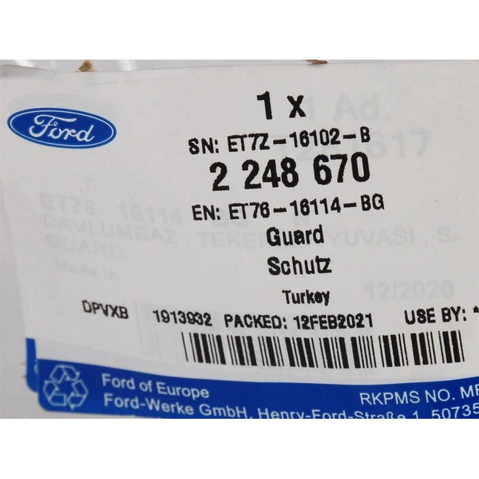 Çamurluk Davlumbazı Ön Sağ Ford Courıer Bm 14- (Oem No: Et76 16114 Bg)