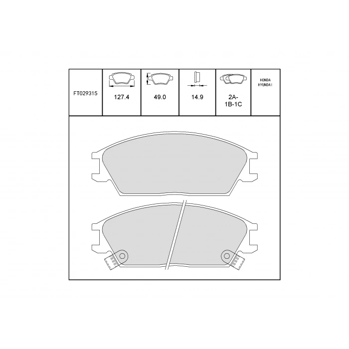 Fren Balatası Accent 9006 Excel Getz 00 Ön Şimli None (Oem No: Ft029315)