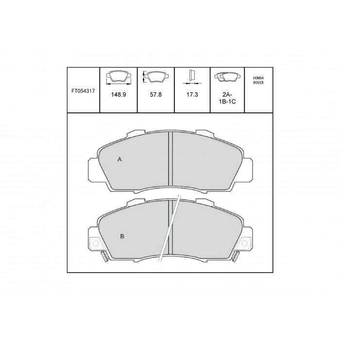 Fren Balatası Crv 97-02 Accord 96-02 Ön None (Oem No: Ft054317)