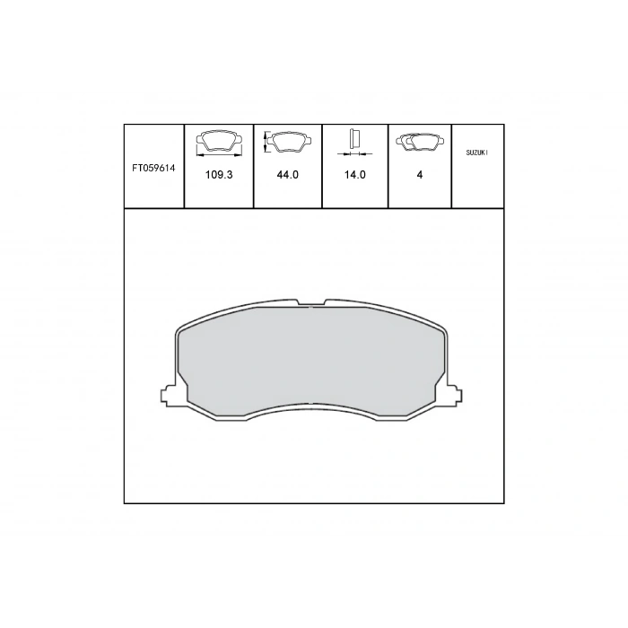 Ön Fren Balatası Swift 90-00 1.0-1.3 Sf310 Şimli None (Oem No: Ft059614)
