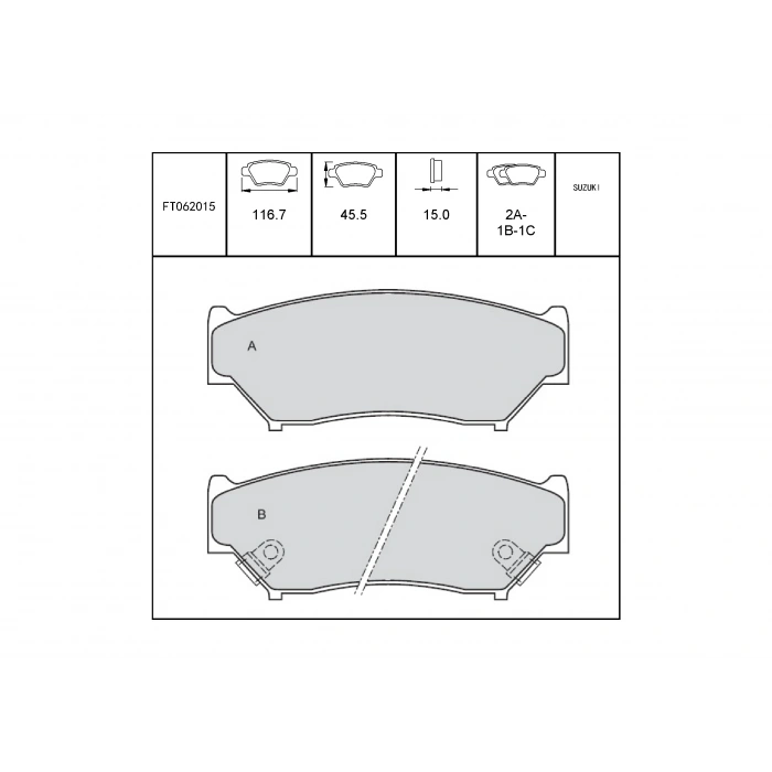 Fren Balatası Vitara 5Kp 91-02 Ön None (Oem No: Ft062015)