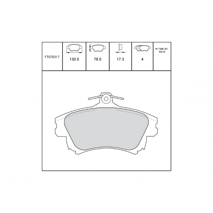 Fren Balatası Carisma 1.6 9600Colt 1.5 Ön Şimli None (Oem No: Ft070317)