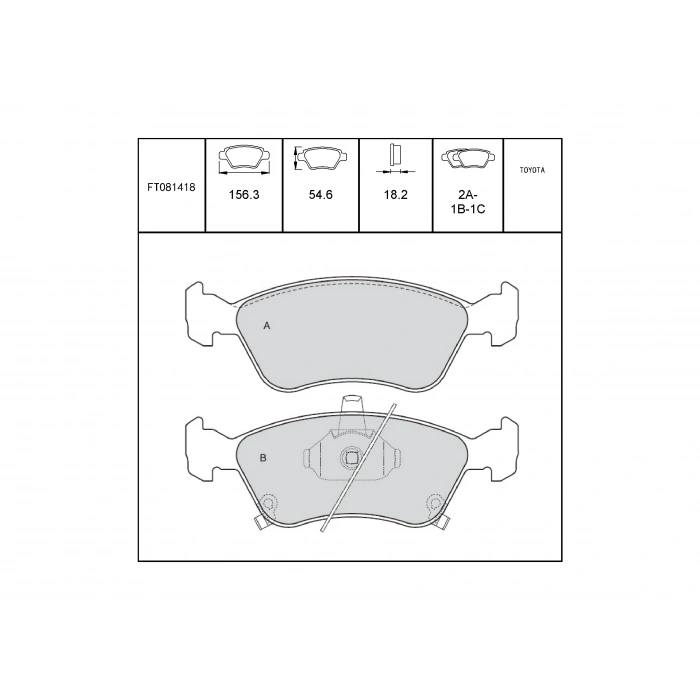 Fren Balatası Avensis 9700 Ön Şimli None (Oem No: Ft081418)