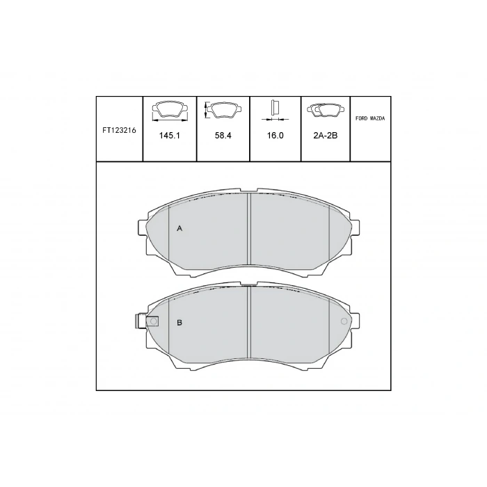 Fren Balata B2500 06 Bt-50 4X4 Ranger 06 4X4 Ö None (Oem No: Ft123216)