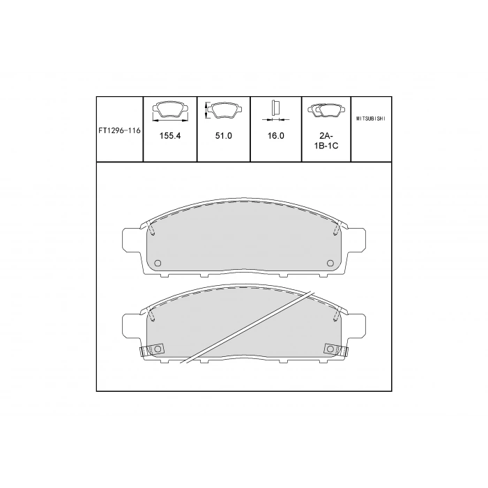 Balata Fren L200 06-19 Fullback Pıck-Up 16 Ön None (Oem No: Ft1296-116)