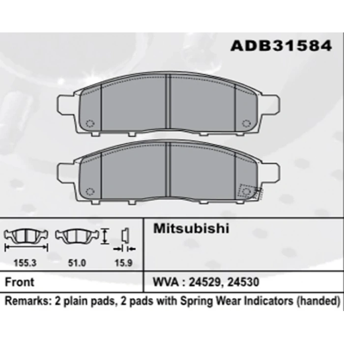 Fren Balatası L200 0611 Ön Şimli None (Oem No: Ft129616-)