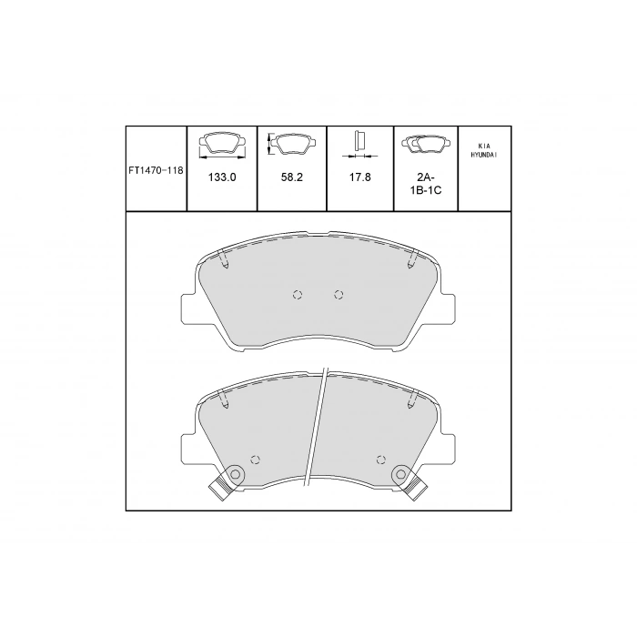 Fren Balatası Ön Stonic 17 None (Oem No: Ft1470-118)