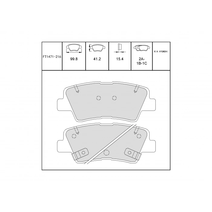 Fren Balata I20 15-18  Elantra 16-18 I30 16-18 None (Oem No: Ft1471-216)