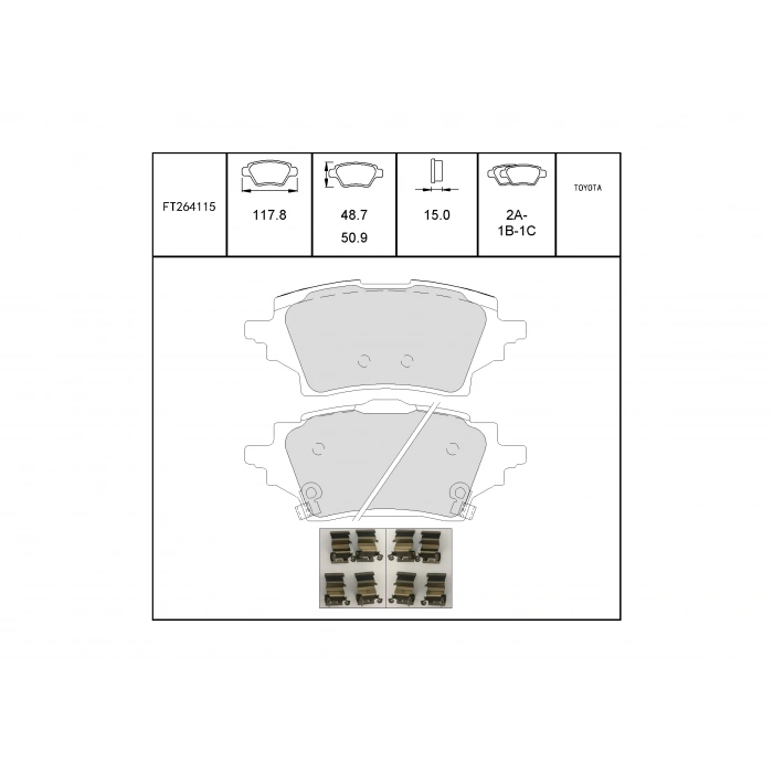 Fren Balata Corolla 19 Hybrıd Arka Elektronik Par None (Oem No: Ft264115)